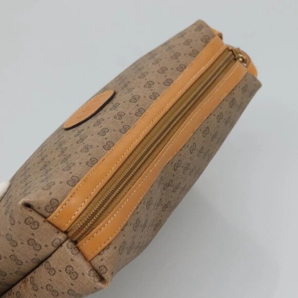 GUCCI Micro GG Supreme Clutch Bag PVC Beige Gold Auth - Picture 6 of 16